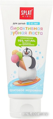 Зубная паста SPLAT Kids фруктовое мороженое биоактивная (50 мл)