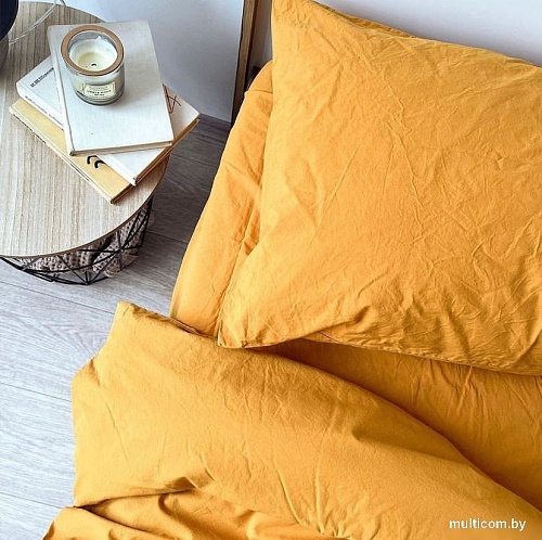 Постельное белье Блакiт Дуэт 4845 15-0953 (золотисто-желтый/простынь на резинке)