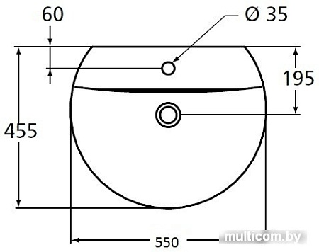 Умывальник Ideal Standard Connect SPHERE E786401 55x45.5