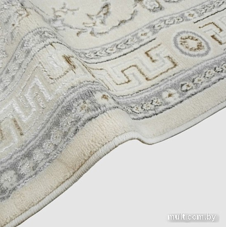 Ковер для жилой комнаты Bossan Rome 1754A-KGRI-BEJ-OVAL 1.4x2 м