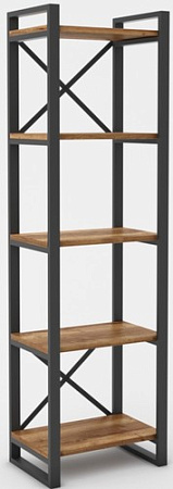 Стеллаж Hype Mebel Стандарт 80x200 (черный/дуб галифакс олово)