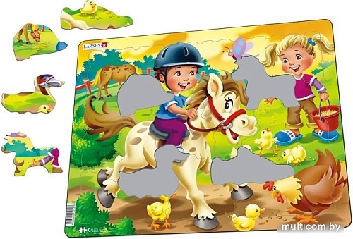 Пазл Larsen Дети на ферме. Пони BM8