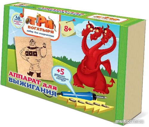 Набор для выжигания Фантазер Три богатыря Прибор для выжигания Добрыня Никитич 402111