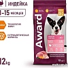 Сухой корм для собак Award Puppy Medium для щенков средних пород с индейкой, курицей с добавлением моркови и черной смородины 12 кг