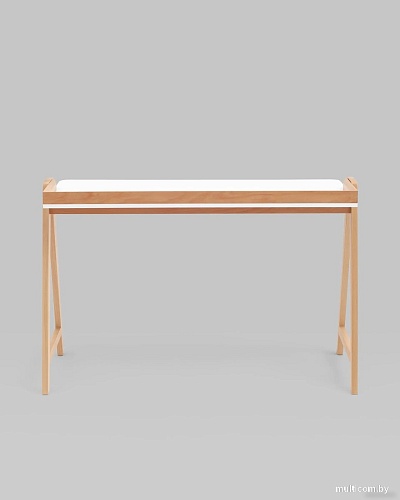 Стол Stool Group Pyramid 118x53 T-002-P (белый/светлое дерево)