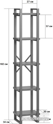 Стеллаж LoftyHome Лондейл 40 (натуральный/черный)