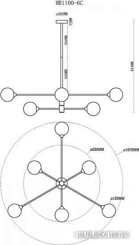 Подвесная люстра Myfar Fredy MR1100-6C