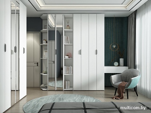 Шкаф-гармошка Евва Лайн ЛН-1D.240.60(2Z) (бодега белый)