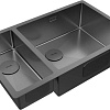 Кухонная мойка Paulmark Next 69/2S Uni PM226944-GMR (черный/вороненая сталь)