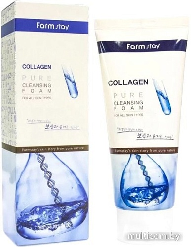 FarmStay Пенка для умывания Увлажняющая очищающая с коллагеном (180 мл)