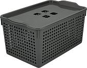 Корзина Мультидом Лофт 644 108 (серый, с крышкой)