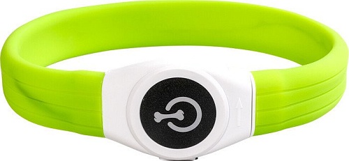 Ошейник Duvo Plus 13688/DV силиконовый, светящийся (салатовый)