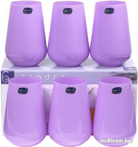 Набор стаканов для воды и напитков Bohemia Crystal Sandra Purple 23013/D5124/380