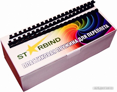 Пластиковая пружина для переплета Starbind A4 16 мм 100 шт (черный)