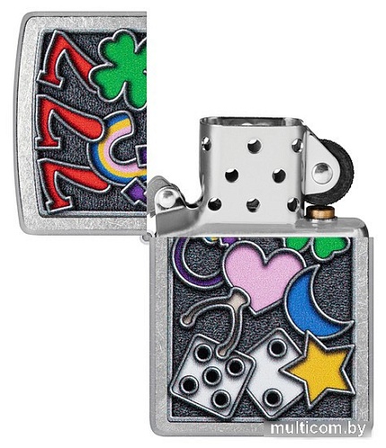 Зажигалка Zippo Street Chrome All Luck 48682