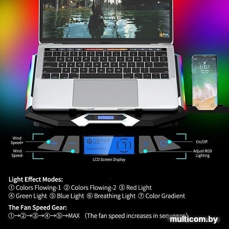 Подставка ICE COOREL K9 (с синей подсветкой вентиляторов)