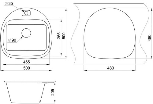 Кухонная мойка Granula 5050 (шварц)