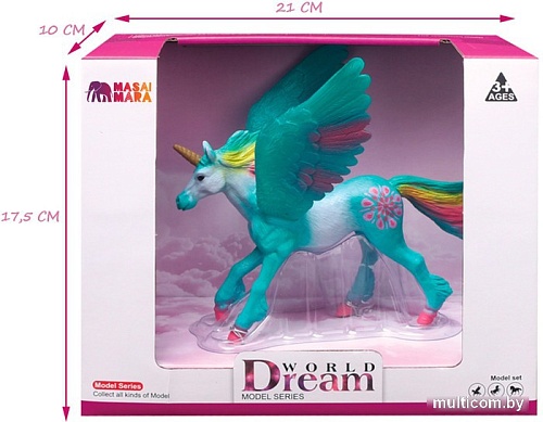 Фигурка Masai Mara Мир фэнтези. Зеленый единорог с крыльями MM206-447