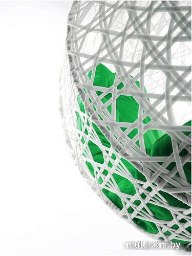 Подвесное кресло M-Group Для двоих Люкс 11510104 (белый ротанг/зеленая подушка)