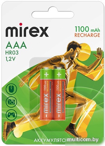 Аккумулятор Mirex AAA 1100mAh 2 шт HR03-11-E2
