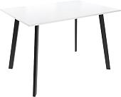 Кухонный стол Listvig Слим 2 110x70 (белый/черный гладкий)