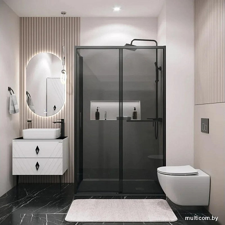 Душевая стенка Grossman Style 90x195 200.K33.05.90.21.10 (черный матовый, стекло тонированное)