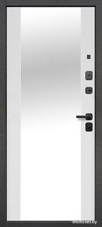 Металлическая дверь Guard Зеркало серебристый/белый матовый (86x205, правая)