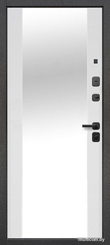 Металлическая дверь Guard Зеркало серебристый/белый матовый (86x205, правая)