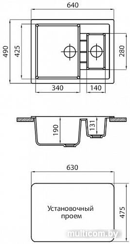Кухонная мойка Granicom G017 (антрацит)