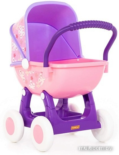 Коляска для кукол Полесье Arina №2 4-х колесная 48219 (фиолетовый/розовый)