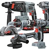 Profipower ProfiSet-5F18 E0267 (болгарка, гайковерт, перфоратор, шуруповерт, циркулярка, 3 АКБ, кейс)