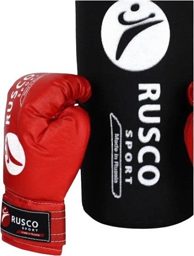 Набор для бокса детский Rusco Sport 6oz (черный/красный)