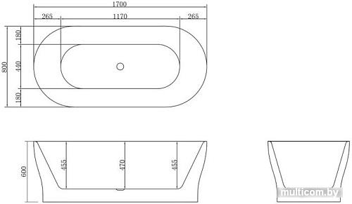 Ванна BelBagno BB405 170x80