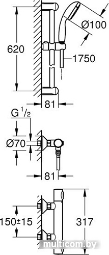 Душевой гарнитур Grohe QuickFix Precision Flow 34841000