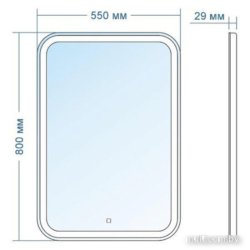 Doratiz Зеркало Марта 55x80 2711.942 (сенсорный выключатель, теплый/холодный свет)