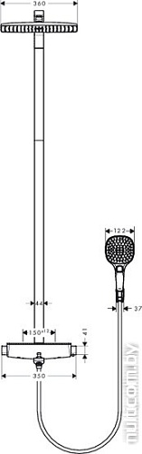 Душевая система Hansgrohe Raindance Select E 360 Showerpipe (27113400)