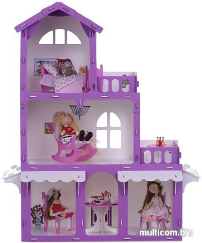 Krasatoys Дом Николь с мебелью 000287 (белый/сиреневый)