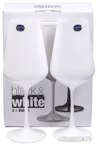 Набор бокалов для вина Bohemia Crystal Sandra Black/White 40728/D4594/450-2