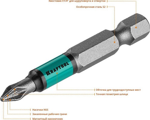 Набор бит KRAFTOOL 26124-3-50-10