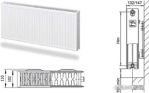 Стальной панельный радиатор Лемакс Compact 33 500x500