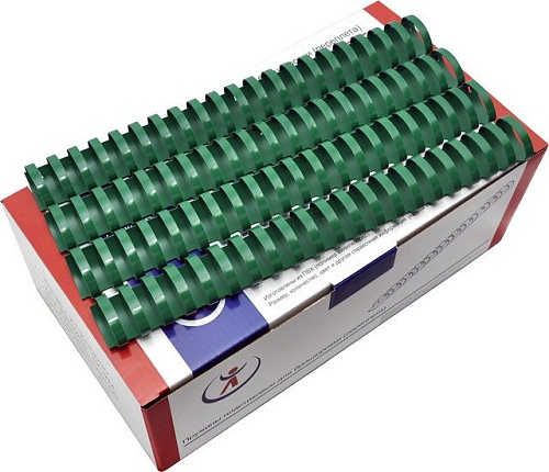 Пластиковая пружина для переплета РеалИСТ Пластик 51 мм (зеленый)