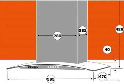 Кухонная вытяжка CENTEK СТ-1825-60 (сталь)