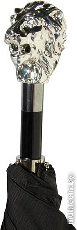Складной зонт Pasotti Auto Leone Silver StripesS Black