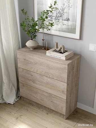 Комод Горизонт Нео 760 3 ящика (дуб эндгрейн)