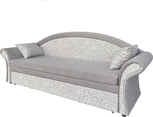 Диван Анмикс Риччи (светло-бежевый, велюр/принт инкас)