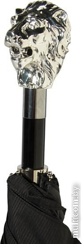 Складной зонт Pasotti Auto Leone Silver StripesS Black