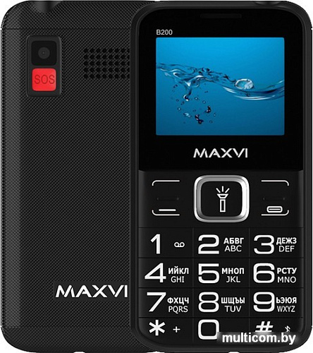 Кнопочный телефон Maxvi B200 (черный)