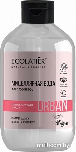 Ecolatier Мицеллярная вода Urban цветок орхидеи и роза 400 мл