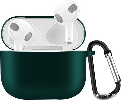 Чехол Sundays для AirPods 3 с карабином (зеленый)