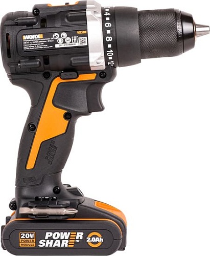 Дрель-шуруповерт Worx WX102 (с 2-мя АКБ, кейс)